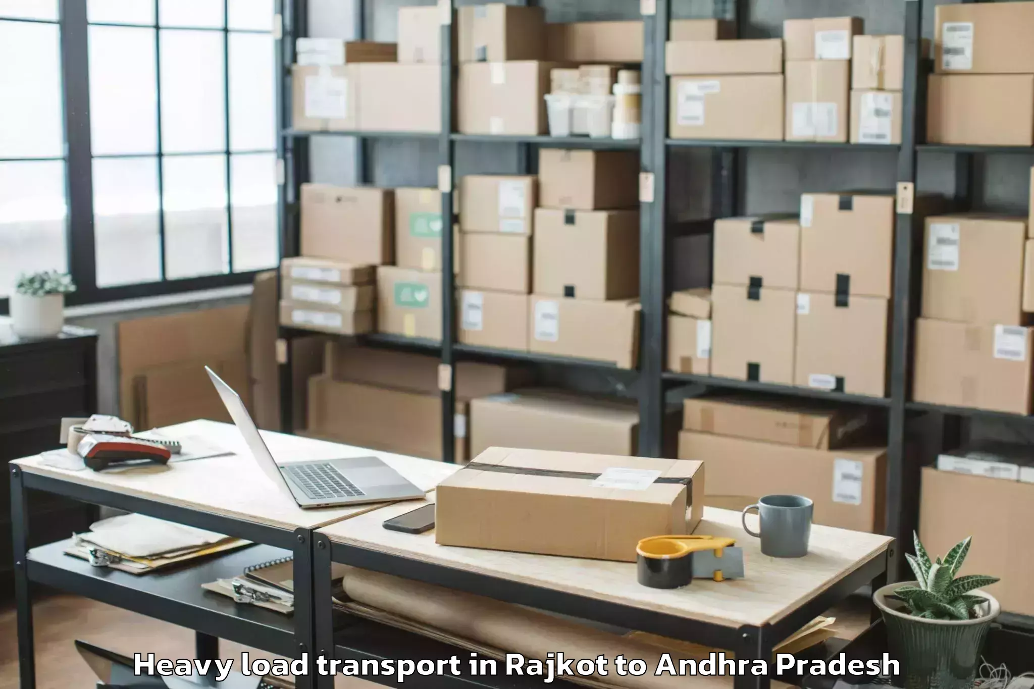 Hassle-Free Rajkot to Atchutapuram Heavy Load Transport